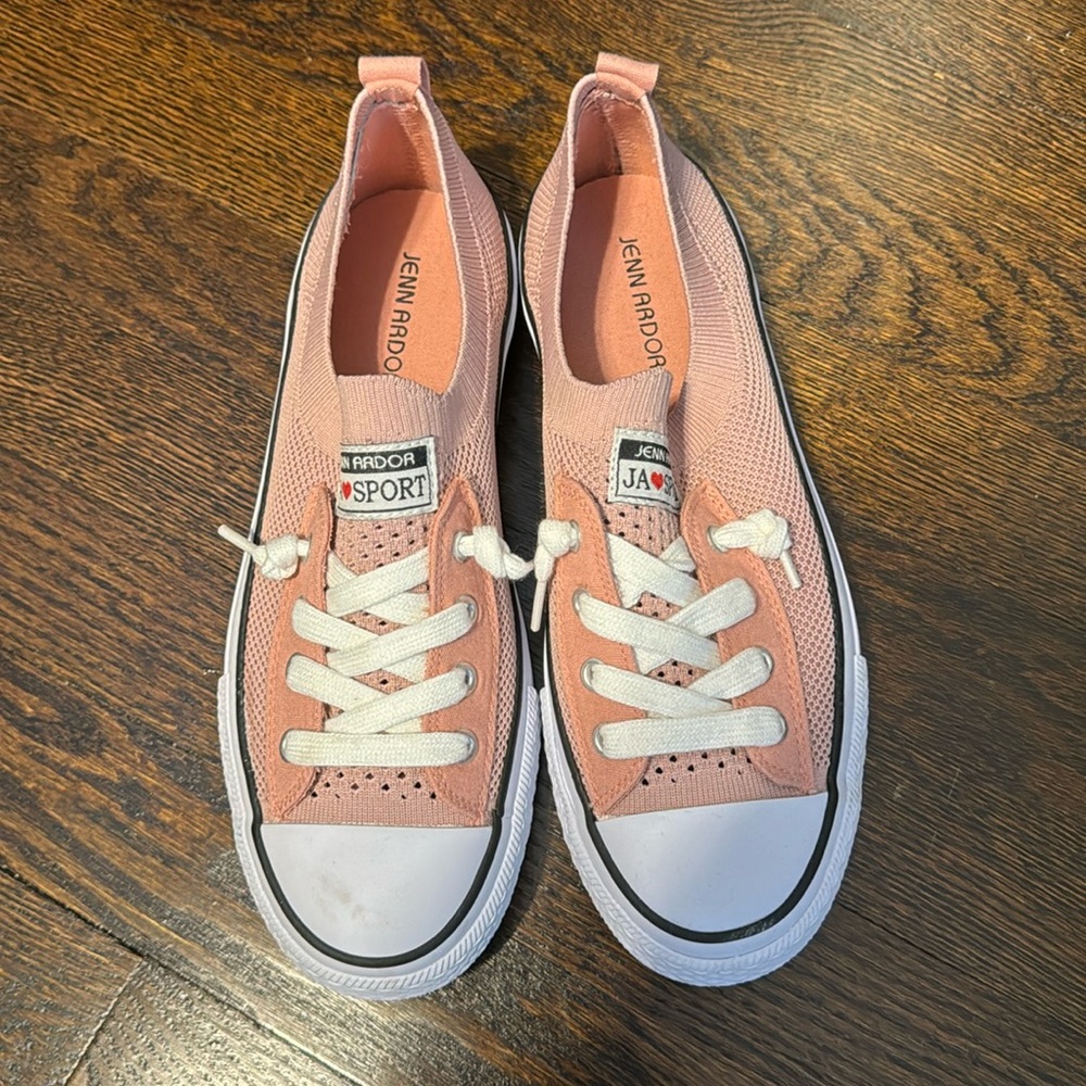Pink Converse style shoes